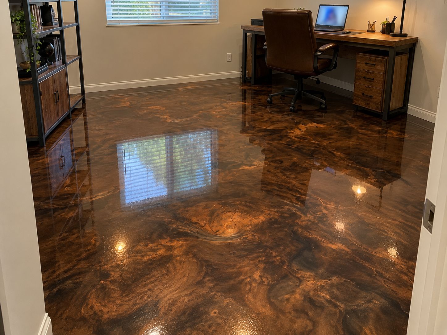 Metallic epoxy floor near Tualatin
