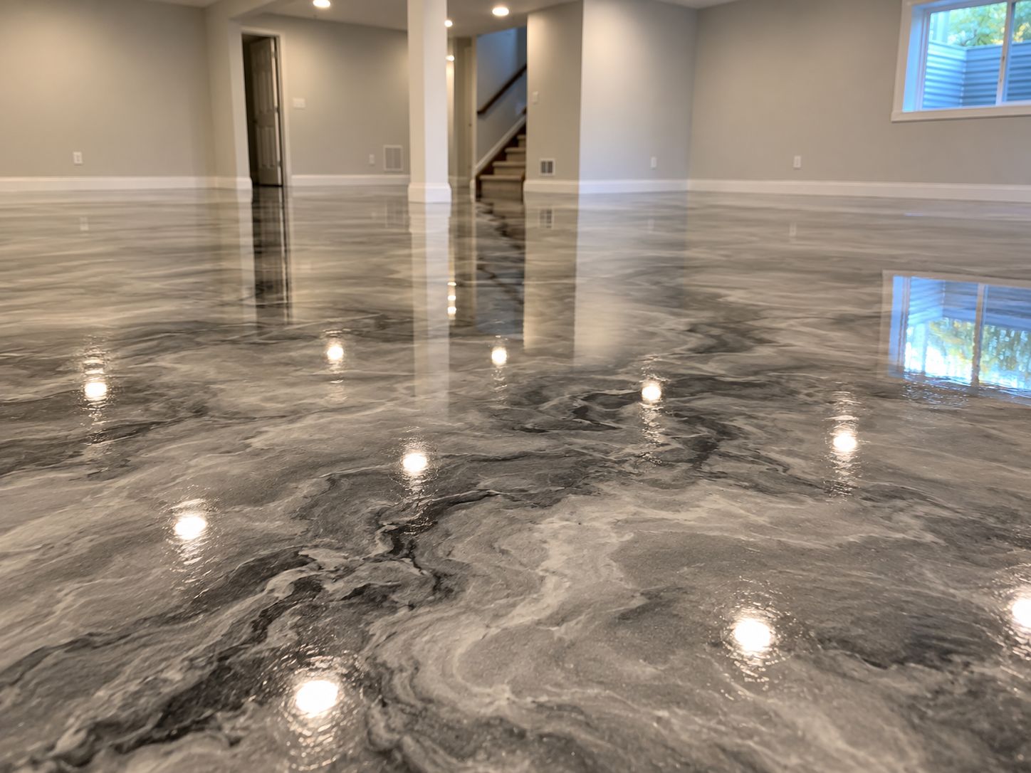 Metallic epoxy floor near Gresham
