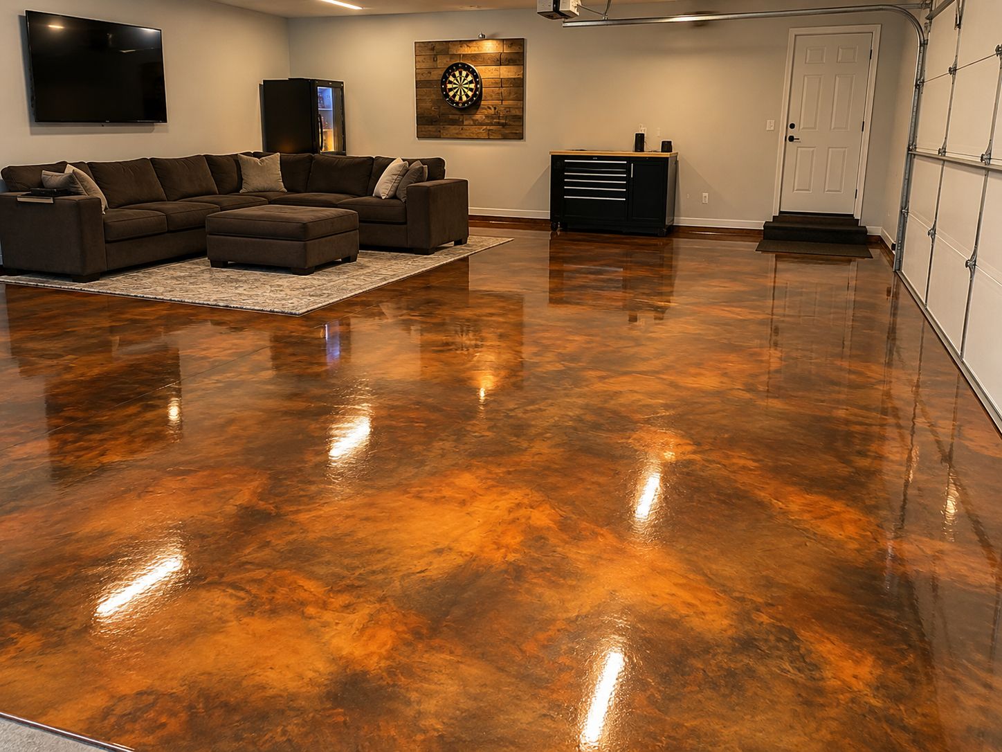 Metallic epoxy floor near Tualatin