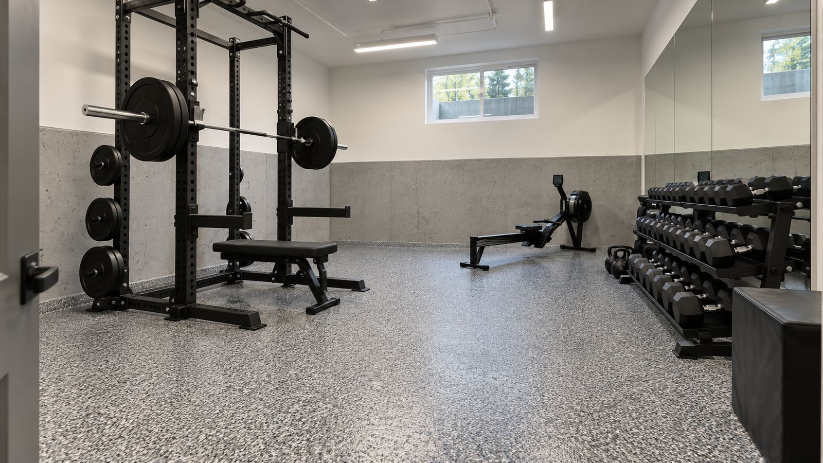 Basement epoxy floor near Vancouver