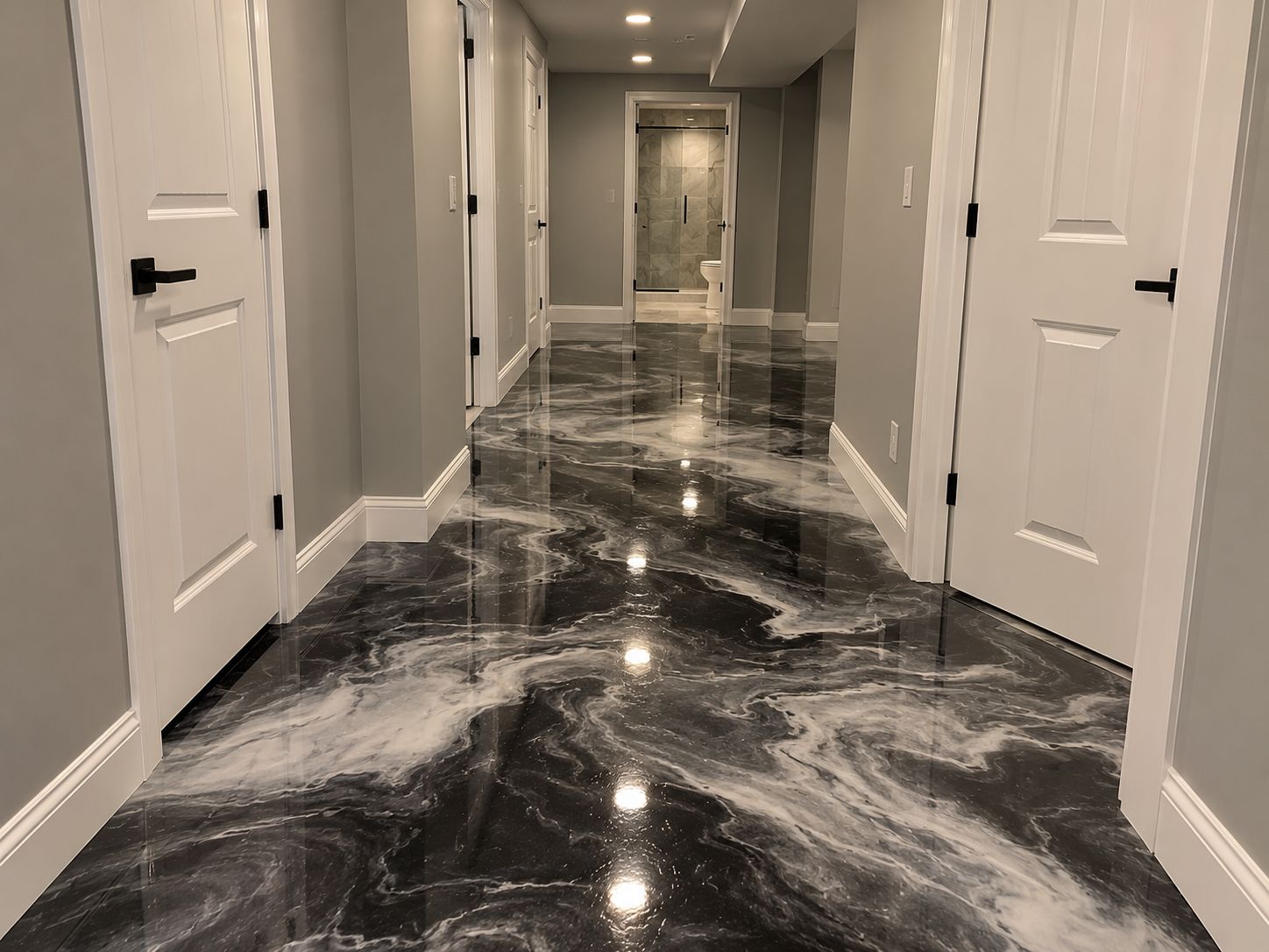 Metallic epoxy floor near Camas