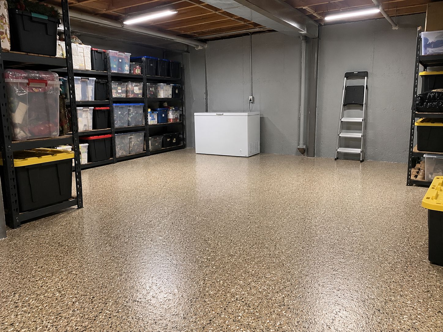Basement epoxy floor near Gresham