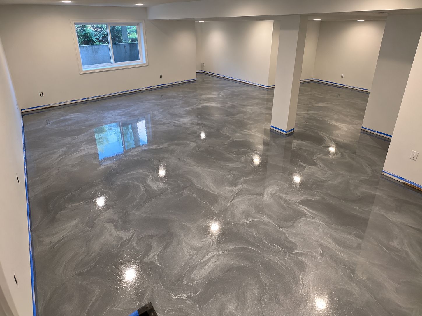 Basement epoxy floor near La Center
