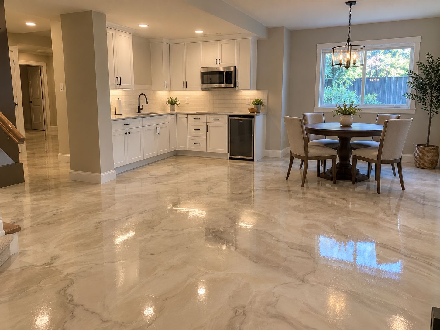 Metallic epoxy floor near Happy Valley