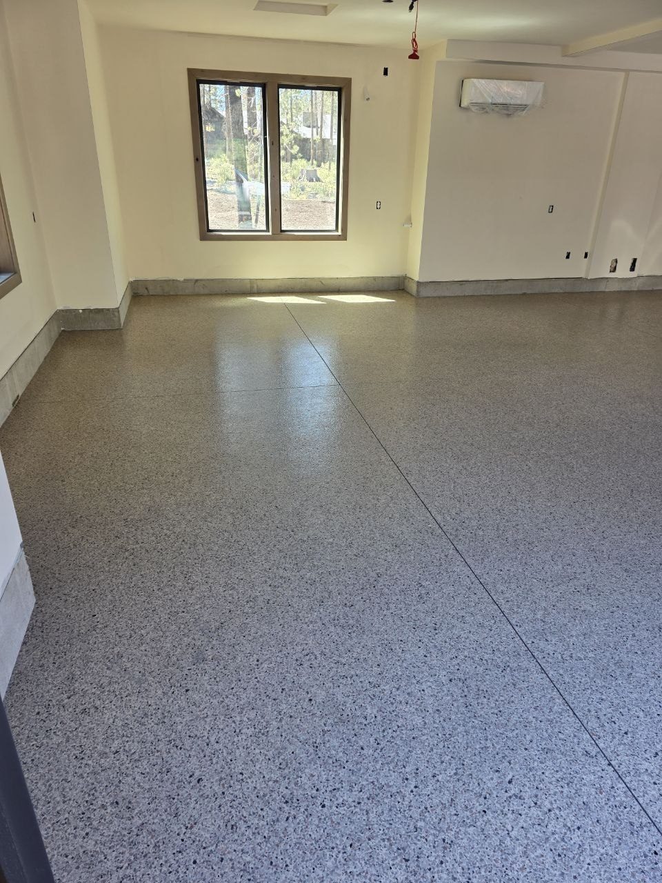 Epoxy flake garage floor installed by 360 Surfaces, Vancouver WA
